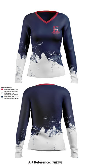 Women's Long Sleeve Vneck Shirt, Heritage Patriots Cross Country, Cross Country, Teamtime, Team time, sublimation, custom sports apparel, team uniforms, spirit wear, spiritwear, sports uniforms, custom shirts, team store, custom team store, fundraiser sports, apparel fundraiser