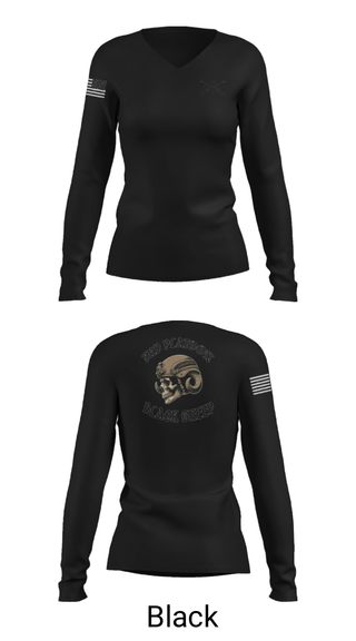 Women's Long Sleeve Vneck Shirt, Delta company 114, Army, Teamtime, Team time, sublimation, custom sports apparel, team uniforms, spirit wear, spiritwear, sports uniforms, custom shirts, team store, custom team store, fundraiser sports, apparel fundraiser