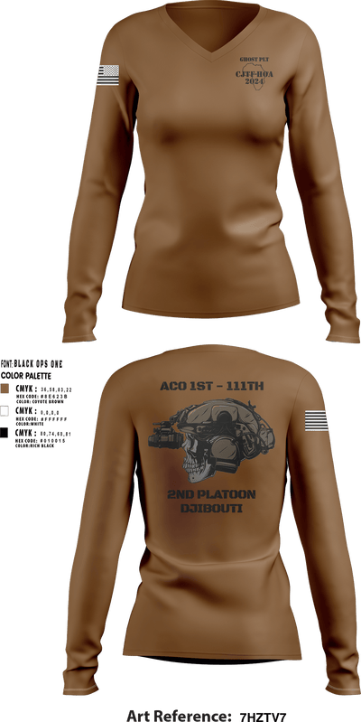 Aco 1-111 46034205 Women's Long Sleeve V-neck Shirt - 2