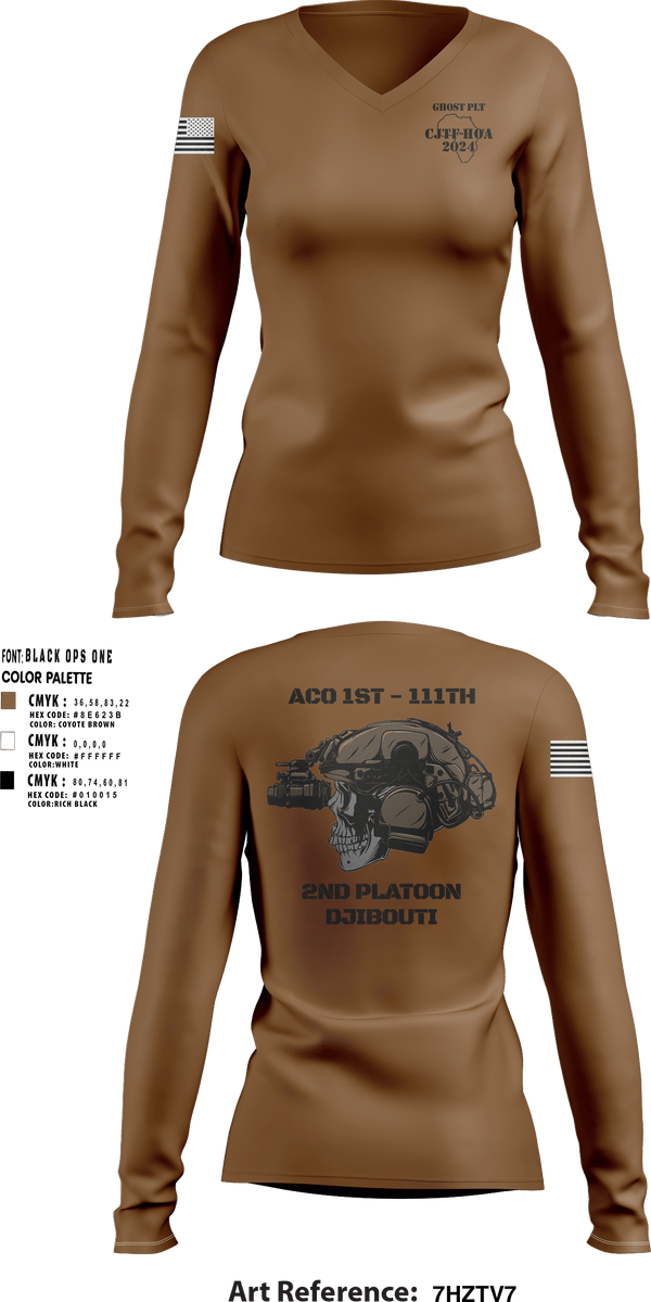 Women's Long Sleeve Vneck Shirt, Aco 1-111, National Guard, Teamtime, Team time, sublimation, custom sports apparel, team uniforms, spirit wear, spiritwear, sports uniforms, custom shirts, team store, custom team store, fundraiser sports, apparel fundraiser