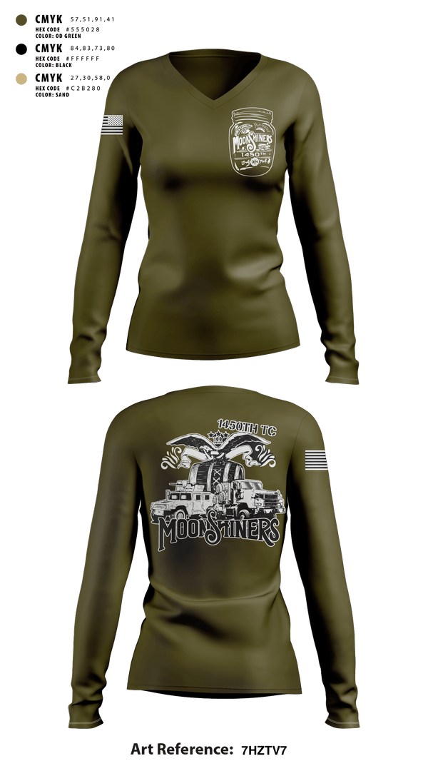 Women's Long Sleeve Vneck Shirt, 1450th TC, Army, Teamtime, Team time, sublimation, custom sports apparel, team uniforms, spirit wear, spiritwear, sports uniforms, custom shirts, team store, custom team store, fundraiser sports, apparel fundraiser