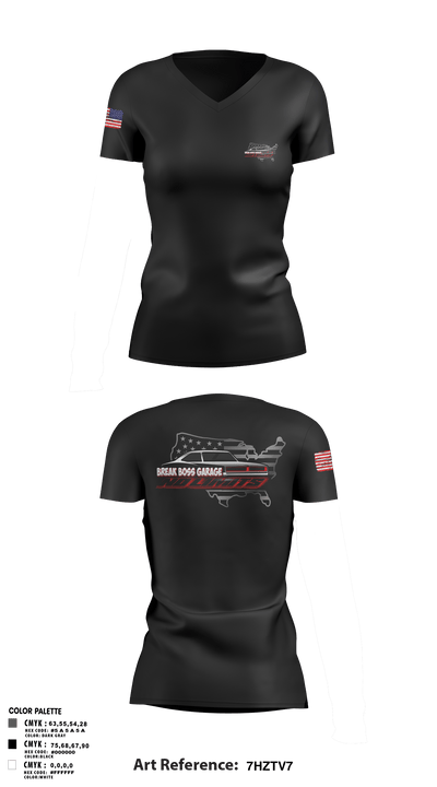 Brake Boss Garage 54438287 Women's Short Sleeve V-neck Shirt - 3