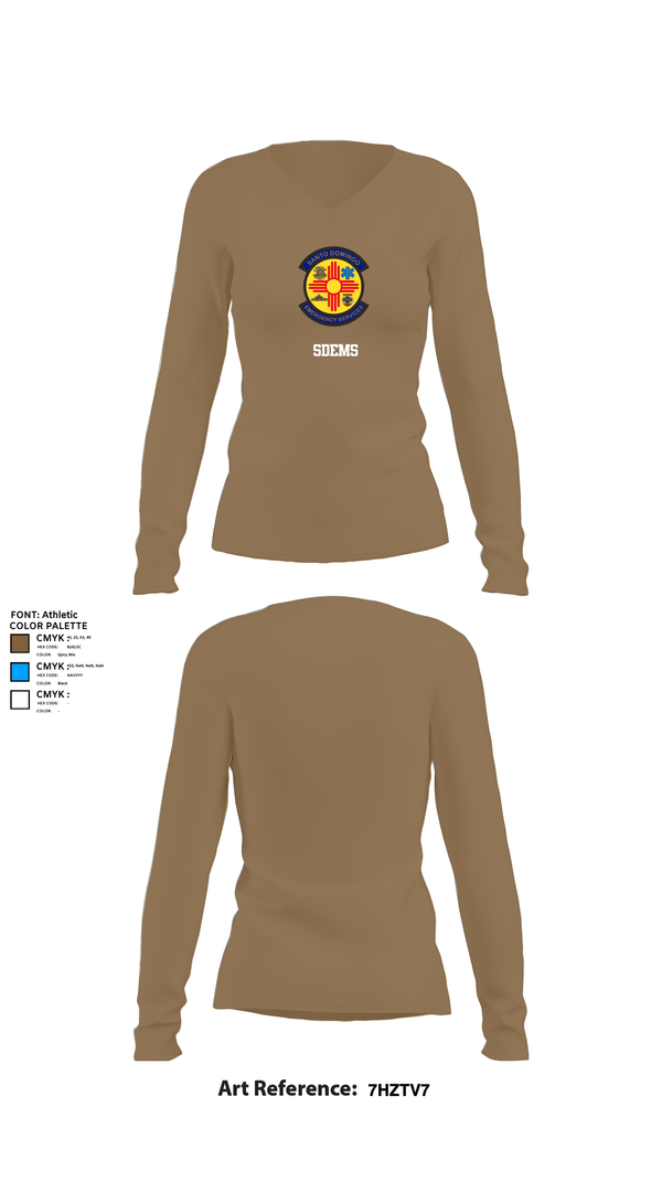 Womens Long Sleeve Vneck Shirt, SDEMS, , Teamtime, Team time, sublimation, custom sports apparel, team uniforms, spirit wear, spiritwear, sports uniforms, custom shirts, team store, custom team store, fundraiser sports, apparel fundraiser