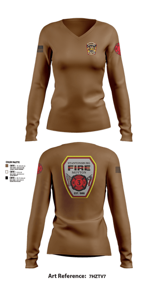 Womens Long Sleeve Vneck Shirt, Stantonsburg-Moyton Fire Department, Fire Department, Teamtime, Team time, sublimation, custom sports apparel, team uniforms, spirit wear, spiritwear, sports uniforms, custom shirts, team store, custom team store, fundraiser sports, apparel fundraiser