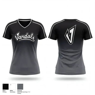 Womens Short Sleeve Vneck Shirt, Midwest Vandals, Baseball, Teamtime, Team time, sublimation, custom sports apparel, team uniforms, spirit wear, spiritwear, sports uniforms, custom shirts, team store, custom team store, fundraiser sports, apparel fundraiser