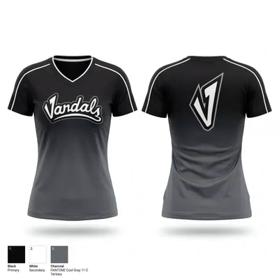 Midwest Vandals 80354767 Women's Short Sleeve V-neck Shirt - 1