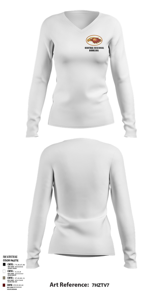 Womens Long Sleeve Vneck Shirt, Central Regional High School Bowling, Bowling, Teamtime, Team time, sublimation, custom sports apparel, team uniforms, spirit wear, spiritwear, sports uniforms, custom shirts, team store, custom team store, fundraiser sports, apparel fundraiser