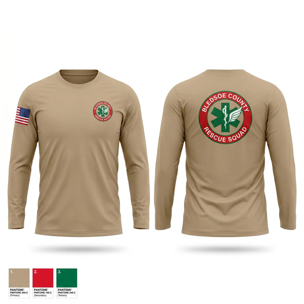 Long Sleeve Performance Shirt, Bledsoe County Rescue Squad, Fire Department, Teamtime, Team time, sublimation, custom sports apparel, team uniforms, spirit wear, spiritwear, sports uniforms, custom shirts, team store, custom team store, fundraiser sports, apparel fundraiser