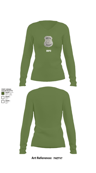 Womens Long Sleeve Vneck Shirt, RRPD, Police, Teamtime, Team time, sublimation, custom sports apparel, team uniforms, spirit wear, spiritwear, sports uniforms, custom shirts, team store, custom team store, fundraiser sports, apparel fundraiser