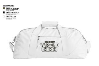 Duffle Bag, Warzone Church, , Teamtime, Team time, sublimation, custom sports apparel, team uniforms, spirit wear, spiritwear, sports uniforms, custom shirts, team store, custom team store, fundraiser sports, apparel fundraiser