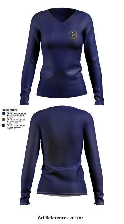 MCPD Albany. 69051575 Women's Long Sleeve V-neck Shirt - 1
