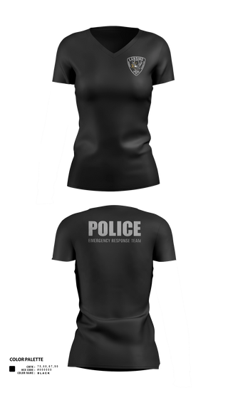Womens Short Sleeve Vneck Shirt, Lansing Emergency Response Team, Police, Teamtime, Team time, sublimation, custom sports apparel, team uniforms, spirit wear, spiritwear, sports uniforms, custom shirts, team store, custom team store, fundraiser sports, apparel fundraiser