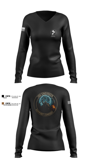 Womens Long Sleeve Vneck Shirt, 152 ESC, , Teamtime, Team time, sublimation, custom sports apparel, team uniforms, spirit wear, spiritwear, sports uniforms, custom shirts, team store, custom team store, fundraiser sports, apparel fundraiser