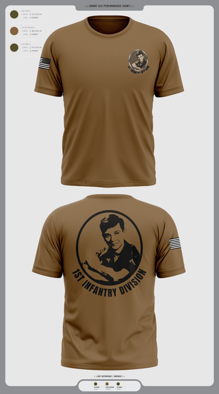 Short Sleeve Performance Shirt, 1st Infantry Division, , Teamtime, Team time, sublimation, custom sports apparel, team uniforms, spirit wear, spiritwear, sports uniforms, custom shirts, team store, custom team store, fundraiser sports, apparel fundraiser