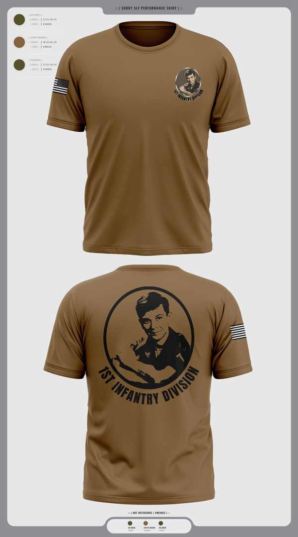 Short Sleeve Performance Shirt, 1st Infantry Division, , Teamtime, Team time, sublimation, custom sports apparel, team uniforms, spirit wear, spiritwear, sports uniforms, custom shirts, team store, custom team store, fundraiser sports, apparel fundraiser