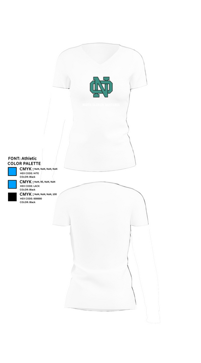 North Oldham Mustangs 77604898 Women's Short Sleeve V-neck Shirt - 18
