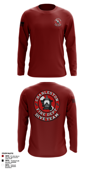 Long Sleeve Performance Shirt, Charleston Fire Dept Dive Team, Fire Department, Teamtime, Team time, sublimation, custom sports apparel, team uniforms, spirit wear, spiritwear, sports uniforms, custom shirts, team store, custom team store, fundraiser sports, apparel fundraiser