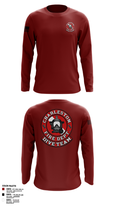 Charleston Fire Dept Dive Team 94862858 Long Sleeve Performance Shirt 1