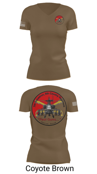 Womens Short Sleeve Vneck Shirt, 7th Squadron, Sixth Cavalry Regiment, , Teamtime, Team time, sublimation, custom sports apparel, team uniforms, spirit wear, spiritwear, sports uniforms, custom shirts, team store, custom team store, fundraiser sports, apparel fundraiser