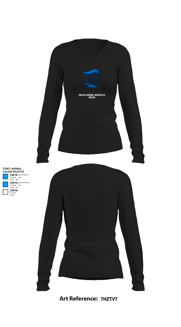 Womens Long Sleeve Vneck Shirt, Thales Academy–Rolesville Soccer, Women's Soccer, Teamtime, Team time, sublimation, custom sports apparel, team uniforms, spirit wear, spiritwear, sports uniforms, custom shirts, team store, custom team store, fundraiser sports, apparel fundraiser