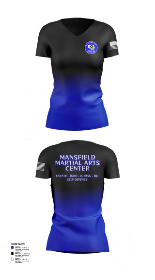 Womens Short Sleeve Vneck Shirt, Mansfield Martial Arts Center, , Teamtime, Team time, sublimation, custom sports apparel, team uniforms, spirit wear, spiritwear, sports uniforms, custom shirts, team store, custom team store, fundraiser sports, apparel fundraiser