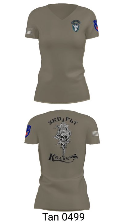 95th cbrn 3rd plt Women's Short Sleeve V-neck Shirt - 68