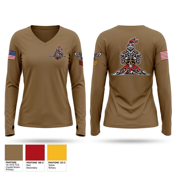 Womens Long Sleeve Vneck Shirt, VP-46 FCPOA, Navy, Teamtime, Team time, sublimation, custom sports apparel, team uniforms, spirit wear, spiritwear, sports uniforms, custom shirts, team store, custom team store, fundraiser sports, apparel fundraiser