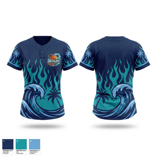 Two Button Softball Jersey, Heatwave, Softball, Teamtime, Team time, sublimation, custom sports apparel, team uniforms, spirit wear, spiritwear, sports uniforms, custom shirts, team store, custom team store, fundraiser sports, apparel fundraiser