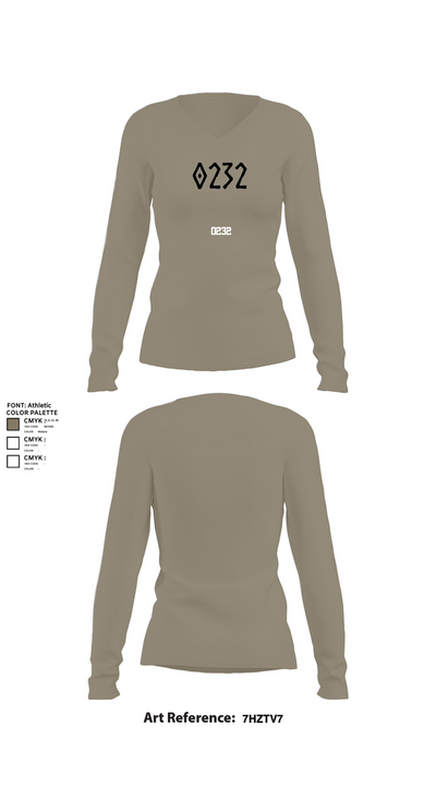 0232 89071174 Women's Long Sleeve V-neck Shirt - 62