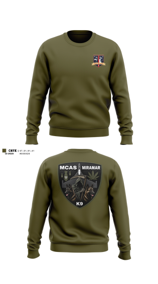 Crew Neck Sweatshirt, MCAS Miramar Military Working Dog Section, Marines, Teamtime, Team time, sublimation, custom sports apparel, team uniforms, spirit wear, spiritwear, sports uniforms, custom shirts, team store, custom team store, fundraiser sports, apparel fundraiser