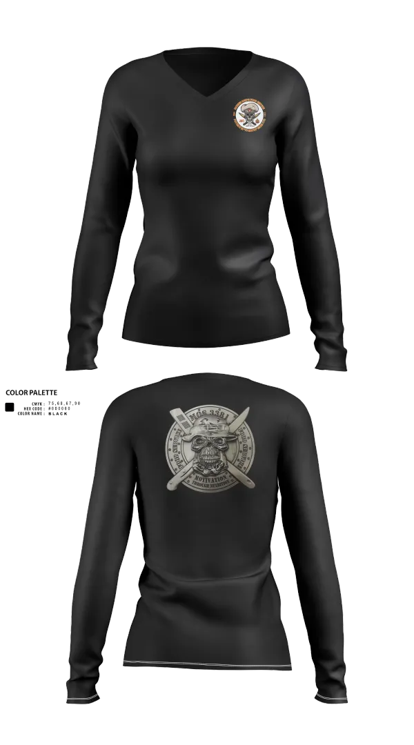 Womens Long Sleeve Vneck Shirt, Marine wing support squadron 273, , Teamtime, Team time, sublimation, custom sports apparel, team uniforms, spirit wear, spiritwear, sports uniforms, custom shirts, team store, custom team store, fundraiser sports, apparel fundraiser