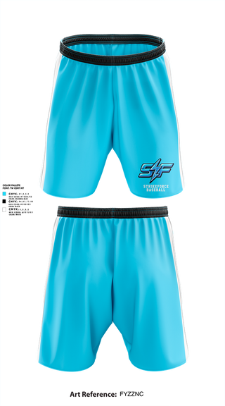 Athletic Shorts With Pockets, Strikeforce, Baseball, Teamtime, Team time, sublimation, custom sports apparel, team uniforms, spirit wear, spiritwear, sports uniforms, custom shirts, team store, custom team store, fundraiser sports, apparel fundraiser