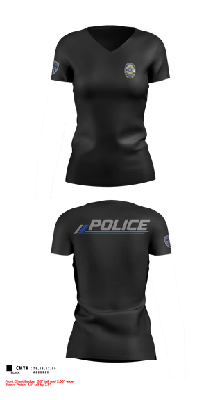 Womens Short Sleeve Vneck Shirt, GENERIC TEXAS POLICE OFFICER, Police, Teamtime, Team time, sublimation, custom sports apparel, team uniforms, spirit wear, spiritwear, sports uniforms, custom shirts, team store, custom team store, fundraiser sports, apparel fundraiser