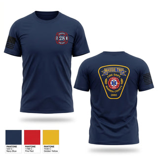 Old School Cotton Feel Shirt, Massie Township Fire Department, Fire Department, Teamtime, Team time, sublimation, custom sports apparel, team uniforms, spirit wear, spiritwear, sports uniforms, custom shirts, team store, custom team store, fundraiser sports, apparel fundraiser