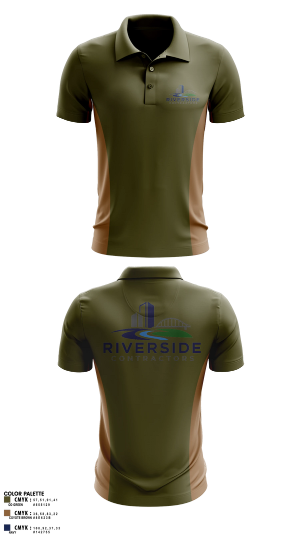 Short Sleeve Performance Polo, Riverside Contractors LLC, , Teamtime, Team time, sublimation, custom sports apparel, team uniforms, spirit wear, spiritwear, sports uniforms, custom shirts, team store, custom team store, fundraiser sports, apparel fundraiser
