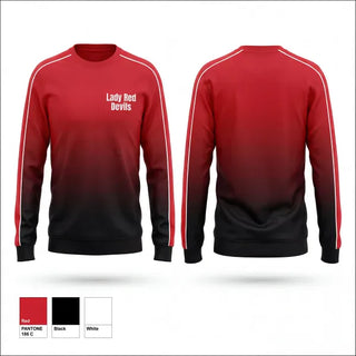 Crew Neck Sweatshirt, Lady Red Devils, Softball, Teamtime, Team time, sublimation, custom sports apparel, team uniforms, spirit wear, spiritwear, sports uniforms, custom shirts, team store, custom team store, fundraiser sports, apparel fundraiser