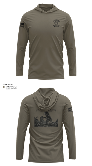 Long Sleeve Hooded Sun Shirt, Bco 1-167IN, Army, Teamtime, Team time, sublimation, custom sports apparel, team uniforms, spirit wear, spiritwear, sports uniforms, custom shirts, team store, custom team store, fundraiser sports, apparel fundraiser