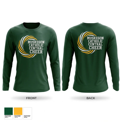 Long Sleeve Performance Shirt, Muskegon Catholic Central Cheer, Cheer, Teamtime, Team time, sublimation, custom sports apparel, team uniforms, spirit wear, spiritwear, sports uniforms, custom shirts, team store, custom team store, fundraiser sports, apparel fundraiser