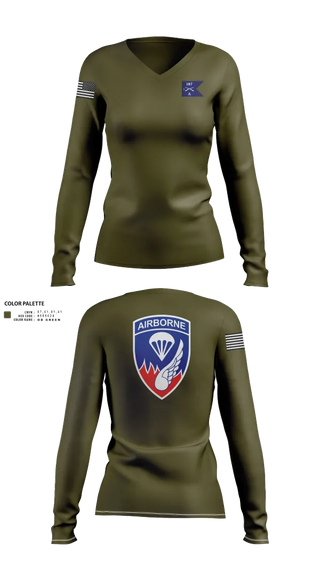 Womens Long Sleeve Vneck Shirt, 187 infantry, , Teamtime, Team time, sublimation, custom sports apparel, team uniforms, spirit wear, spiritwear, sports uniforms, custom shirts, team store, custom team store, fundraiser sports, apparel fundraiser