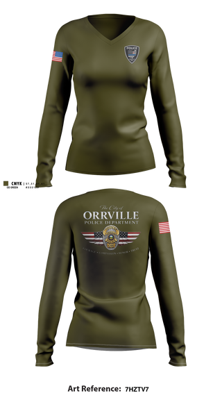 Womens Long Sleeve Vneck Shirt, Orrville Police Department, Police, Teamtime, Team time, sublimation, custom sports apparel, team uniforms, spirit wear, spiritwear, sports uniforms, custom shirts, team store, custom team store, fundraiser sports, apparel fundraiser