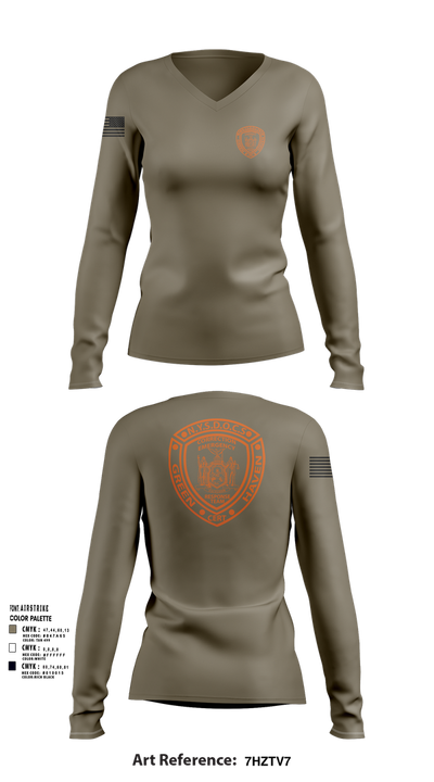 Green Haven CERT 13019233 Women's Long Sleeve V-neck Shirt - 116