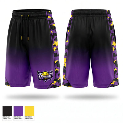 Diamonds of Talladega Athletic Shorts With Pockets - 1
