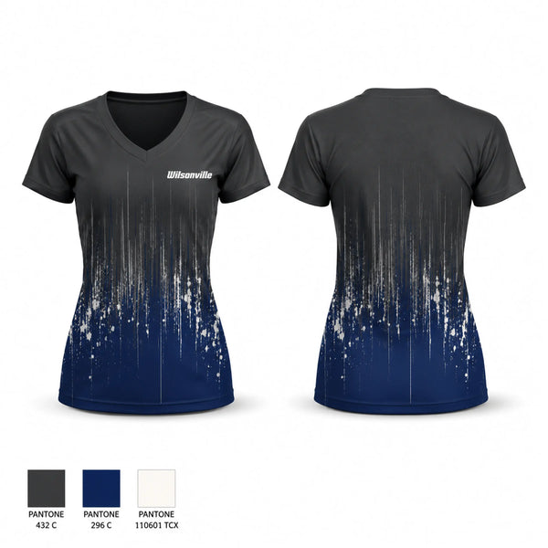 Womens Short Sleeve Vneck Shirt, Wilsonville, Men's Basketball, Teamtime, Team time, sublimation, custom sports apparel, team uniforms, spirit wear, spiritwear, sports uniforms, custom shirts, team store, custom team store, fundraiser sports, apparel fundraiser