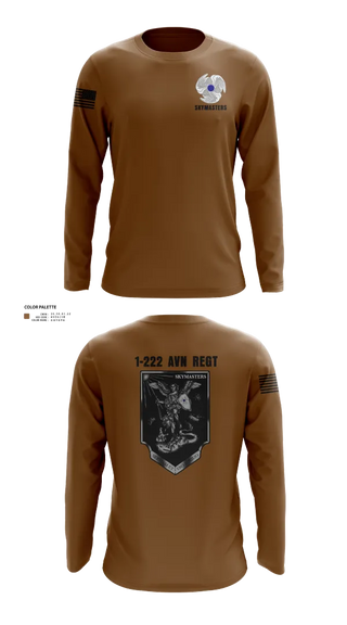 Long Sleeve Performance Shirt, 1-222 Aviaition Regiment, Army, Teamtime, Team time, sublimation, custom sports apparel, team uniforms, spirit wear, spiritwear, sports uniforms, custom shirts, team store, custom team store, fundraiser sports, apparel fundraiser
