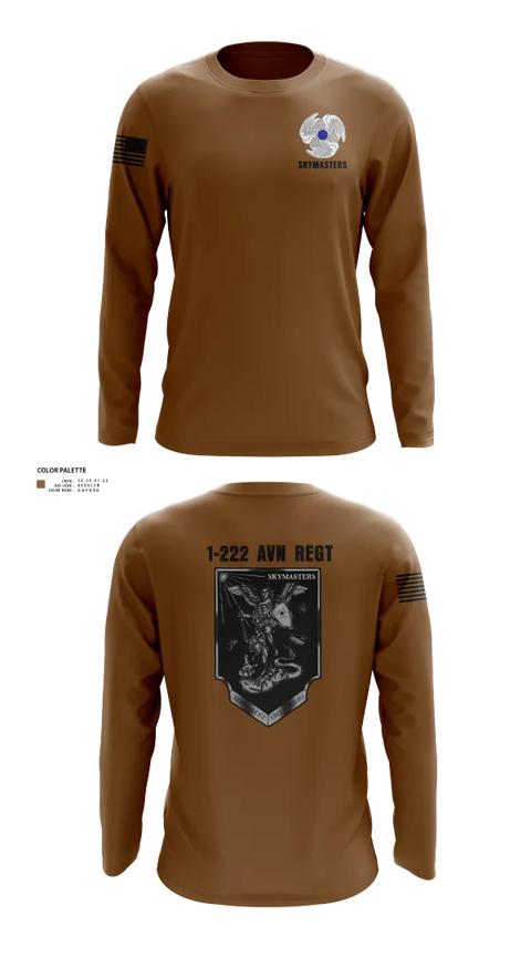 Long Sleeve Performance Shirt, 1-222 Aviaition Regiment, Army, Teamtime, Team time, sublimation, custom sports apparel, team uniforms, spirit wear, spiritwear, sports uniforms, custom shirts, team store, custom team store, fundraiser sports, apparel fundraiser
