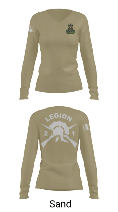 2-1 21461716 Women's Long Sleeve V-neck Shirt - 97
