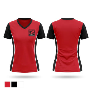 Womens Short Sleeve Vneck Shirt, Fort Madison Bloodhounds, Wrestling, Teamtime, Team time, sublimation, custom sports apparel, team uniforms, spirit wear, spiritwear, sports uniforms, custom shirts, team store, custom team store, fundraiser sports, apparel fundraiser