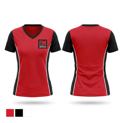 Fort Madison Bloodhounds Women's Short Sleeve V-neck Shirt - 1