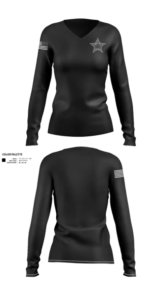 Womens Long Sleeve Vneck Shirt, Hendry county sheriff, Police, Teamtime, Team time, sublimation, custom sports apparel, team uniforms, spirit wear, spiritwear, sports uniforms, custom shirts, team store, custom team store, fundraiser sports, apparel fundraiser