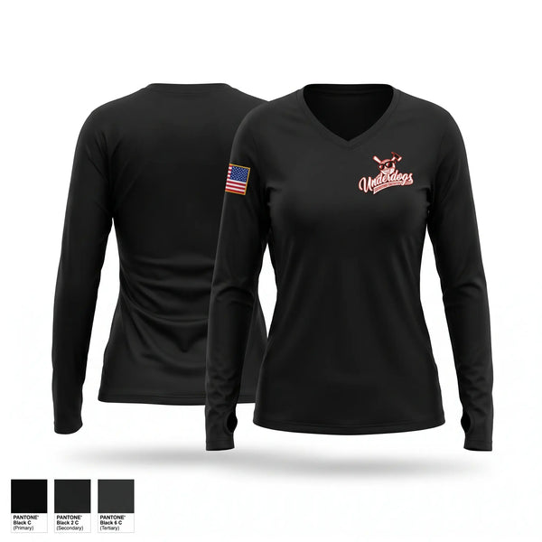 Womens Long Sleeve Vneck Shirt, Edinburgh Fire Softball, Fire Department, Teamtime, Team time, sublimation, custom sports apparel, team uniforms, spirit wear, spiritwear, sports uniforms, custom shirts, team store, custom team store, fundraiser sports, apparel fundraiser